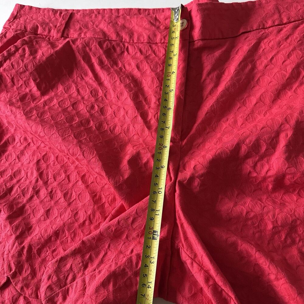 Womens Crown & Ivy Shelby Watermelon Red Eyelet Scalloped Hem Stretch Shorts 22W - Picture 7 of 16